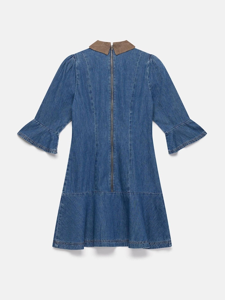 Mint Velvet Blue Denim Contrast Mini Dress - Image 8 of 8 Mint Velvet Blue Denim Contrast Mini Dress - Image 8 of 8