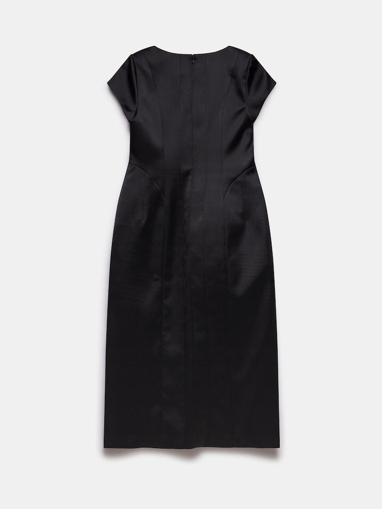Mint Velvet Black Satin Midi Dress - Image 7 of 7