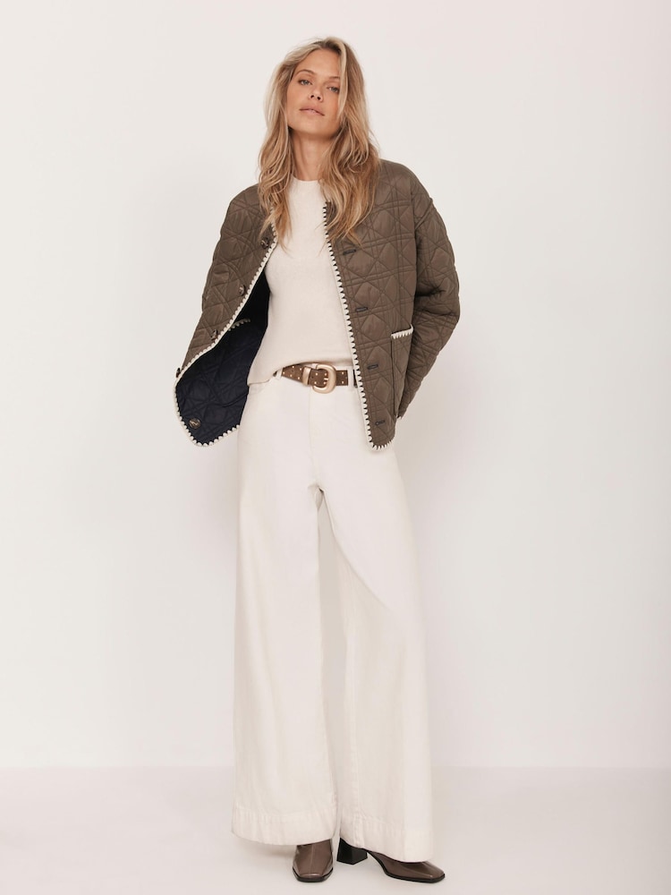 Mint Velvet Green Reversible Quilted Jacket - Image 2 of 8