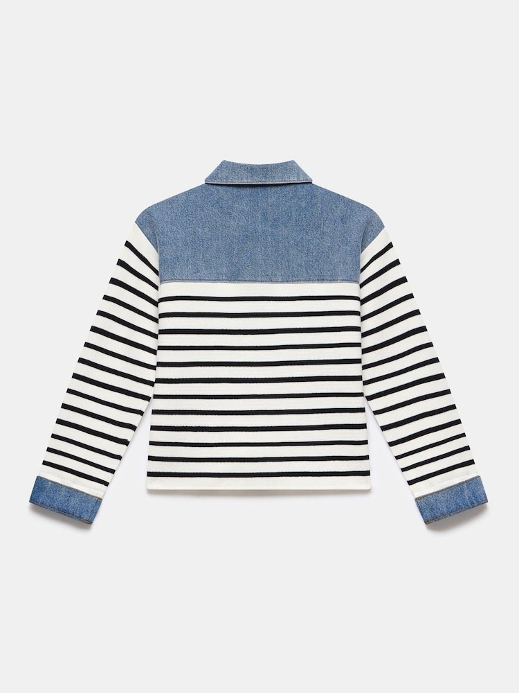 Mint Velvet Blue Denim Striped Jacket - Image 7 of 7