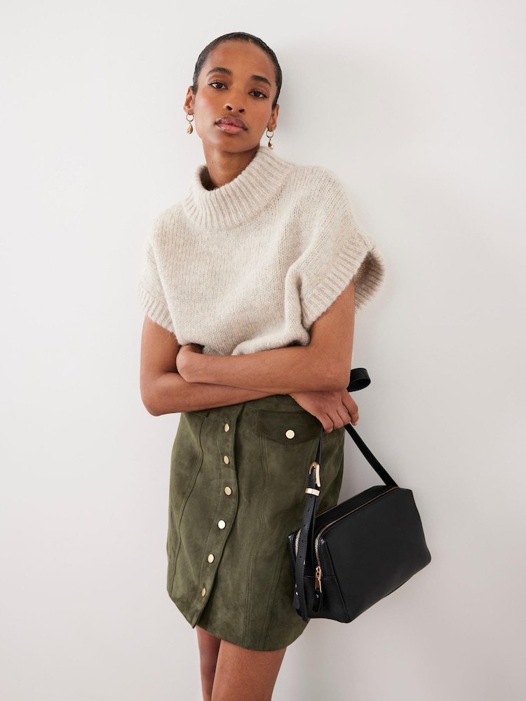 Mint Velvet Green Suede Mini Skirt - Image 2 of 8