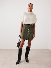 Mint Velvet Green Suede Mini Skirt - Image 3 of 8