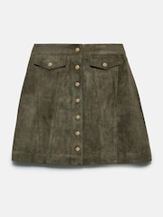 Mint Velvet Green Suede Mini Skirt - Image 7 of 8