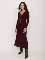 Mint Velvet Red Knit Maxi Dress - Image 4 of 8