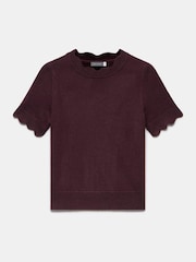 Mint Velvet Red Scallop Knit Top - Image 5 of 7