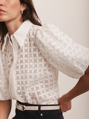 Mint Velvet Natural Applique Petal Shirt - Image 4 of 7