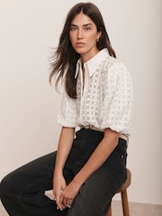Mint Velvet Natural Applique Petal Shirt - Image 5 of 7