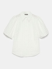 Mint Velvet Natural Applique Petal Shirt - Image 6 of 7