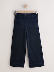 Navy Cord Wide Leg Cropped Trousers - Image 1 of 3