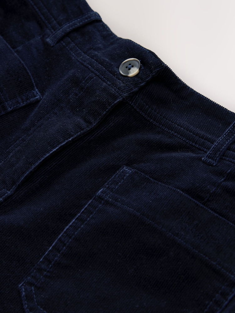 Navy Cord Wide Leg Cropped Trousers - Image 2 of 3