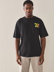 أبيض/أسود/أزرق - قياس انسيابي - حزمة من 3 تيشرتات بطبعة رسم نصي - صورة 11 من 15