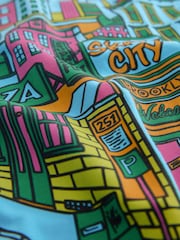 أبيض/أسود/أزرق - قياس انسيابي - حزمة من 3 تيشرتات بطبعة رسم نصي - صورة 15 من 15