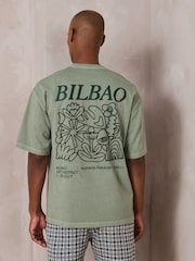 Green Relaxed Fit Graphic Print Heavy Weight T-Shirt - Image 1 of 8