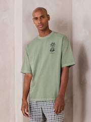 Green Relaxed Fit Graphic Print Heavy Weight T-Shirt - Image 3 of 8