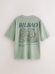 Green Relaxed Fit Graphic Print Heavy Weight T-Shirt - Image 6 of 8
