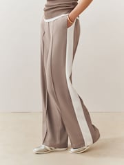 Neutral Side Stripe Wide Leg Tailored Trousers - Image 2 of 9
