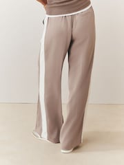 Neutral Side Stripe Wide Leg Tailored Trousers - Image 4 of 9