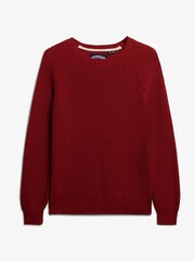 Superdry Red Relaxed Ribbed Knitted Jumper - Image 6 of 6
