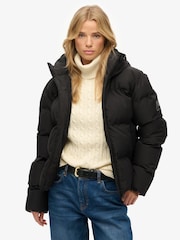 Superdry Black City Boxy Puffer Jacket - Image 3 of 7