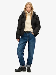 Superdry Black City Boxy Puffer Jacket - Image 4 of 7