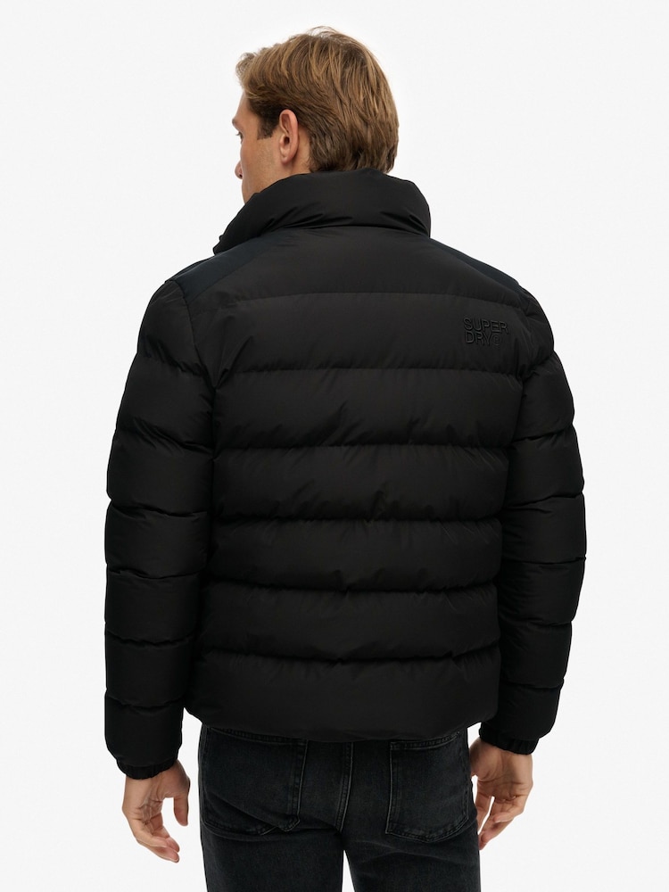 Superdry Black Sports Puffer Jacket - Image 2 of 8 Superdry Black Sports Puffer Jacket - Image 2 of 8
