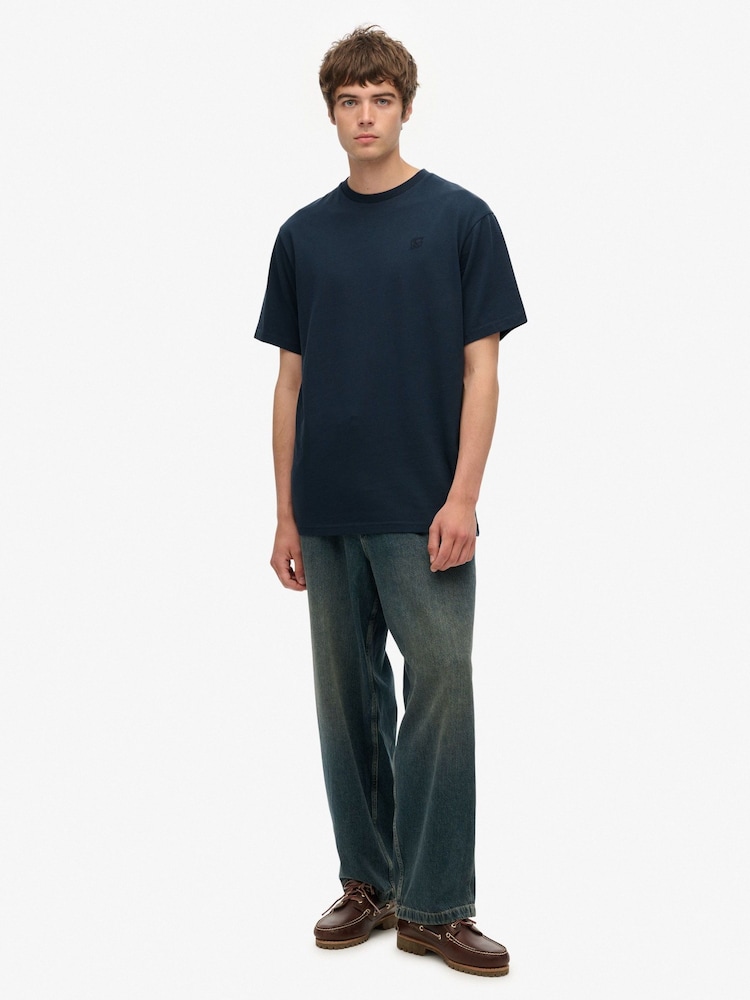Superdry Blue Blank Oversized T-Shirt - Image 2 of 7 Superdry Blue Blank Oversized T-Shirt - Image 2 of 7