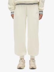 Superdry White Country Club Cuff Joggers - Image 1 of 7