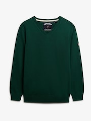 Superdry Green Oversized V-Neck Jumper - Image 6 of 6