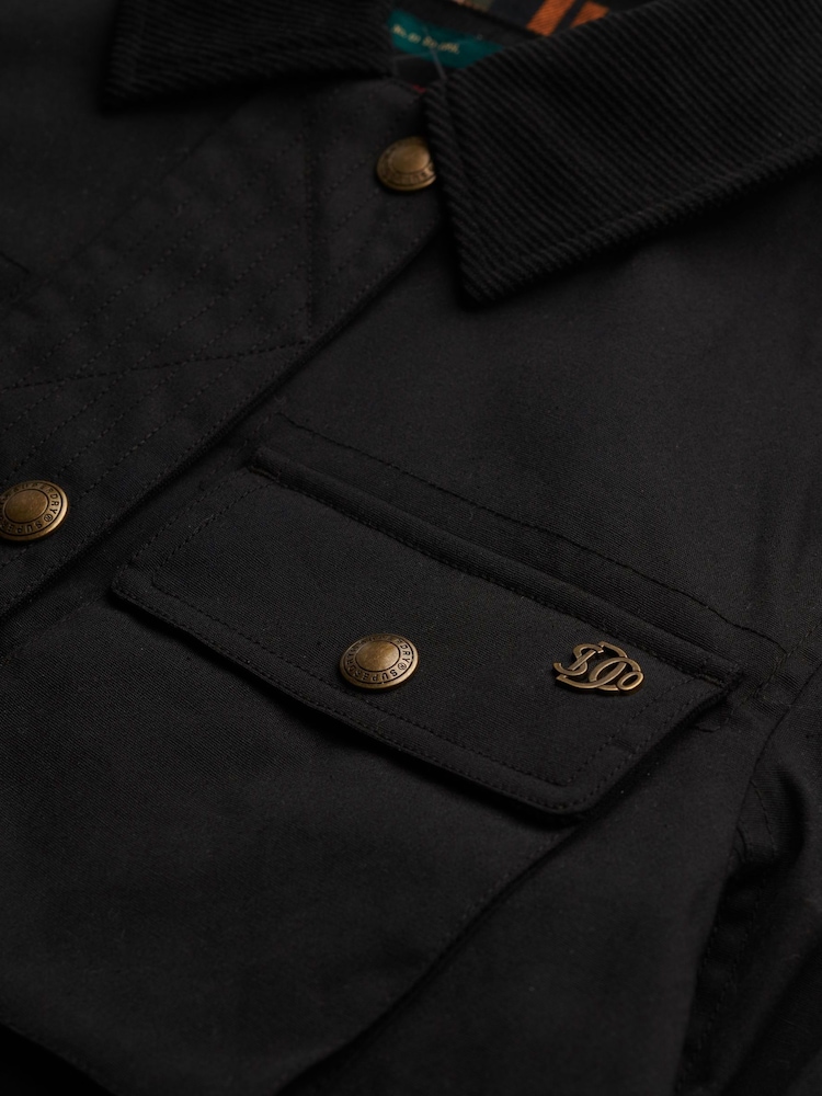 Superdry Black Wax Jacket - Image 7 of 7 Superdry Black Wax Jacket - Image 7 of 7