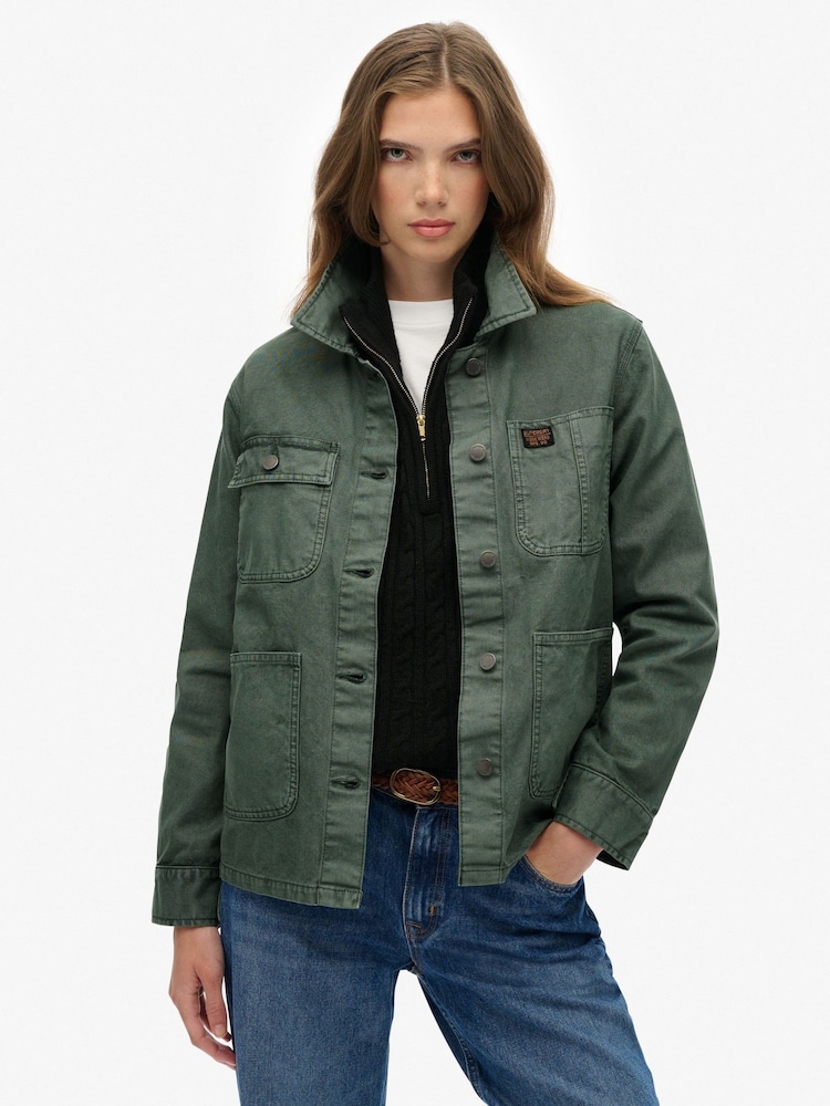 Superdry Green Chore Jacket - Image 1 of 8 Superdry Green Chore Jacket - Image 1 of 8