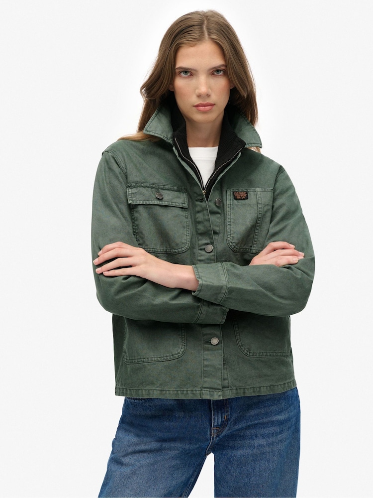 Superdry Green Chore Jacket - Image 2 of 8 Superdry Green Chore Jacket - Image 2 of 8