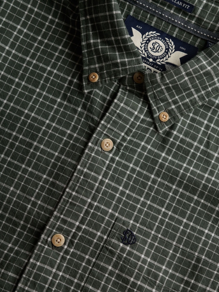 Superdry Green Premium Check Oxford Shirt - Image 7 of 7 Superdry Green Premium Check Oxford Shirt - Image 7 of 7