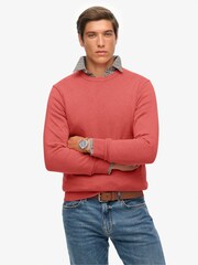 Superdry Pink Essentials Cotton Jumper - Image 1 of 6