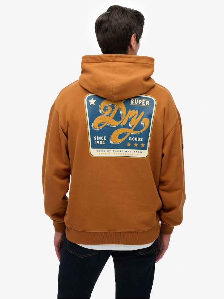 Superdry Brown Tap Room Oversized Hoodie - Image 2 of 4