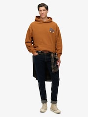Superdry Brown Tap Room Oversized Hoodie - Image 3 of 4