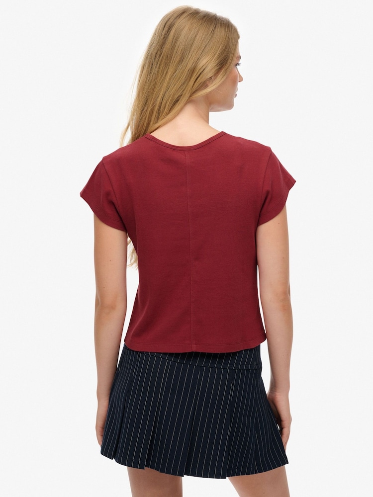 Superdry Red Athletic Essential T-Shirt - Image 2 of 6