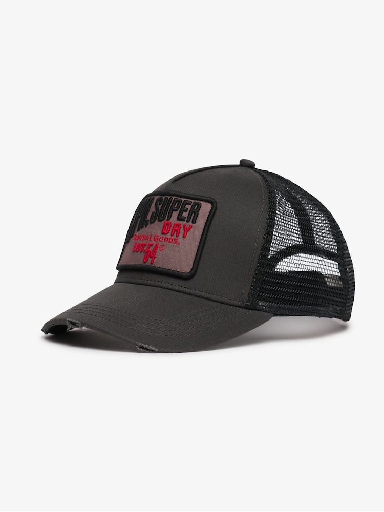 Superdry Black Dirt Road Cord Trucker Cap - Image 2 of 4 Superdry Black Dirt Road Cord Trucker Cap - Image 2 of 4