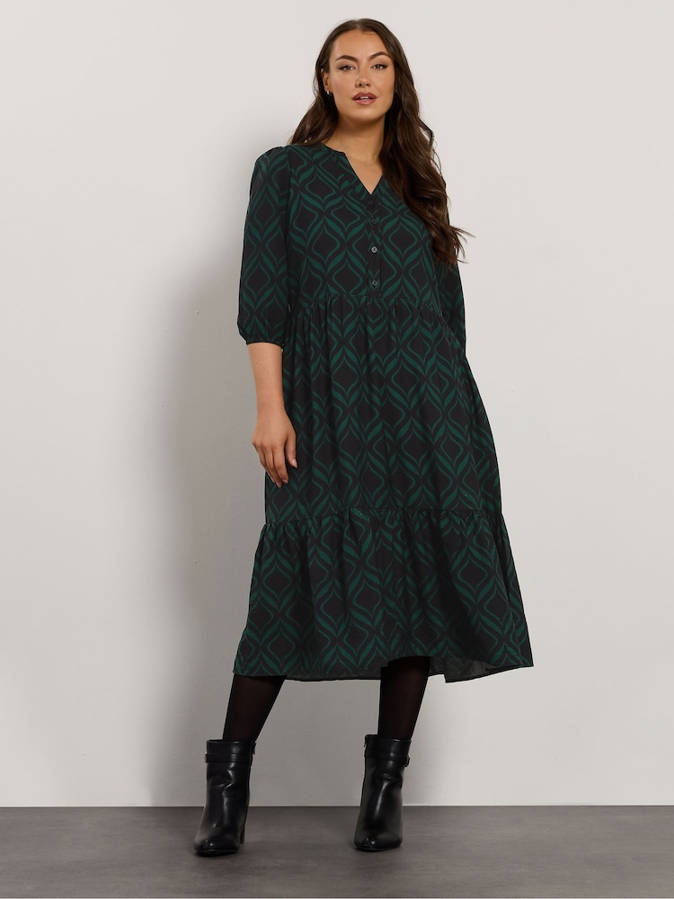 Evans 3/4 Sleeve Black Dress - Image 1 of 5