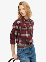 Superdry Red Lumberjack Check Flannel Shirt - Image 1 of 7