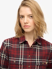 Superdry Red Lumberjack Check Flannel Shirt - Image 5 of 7