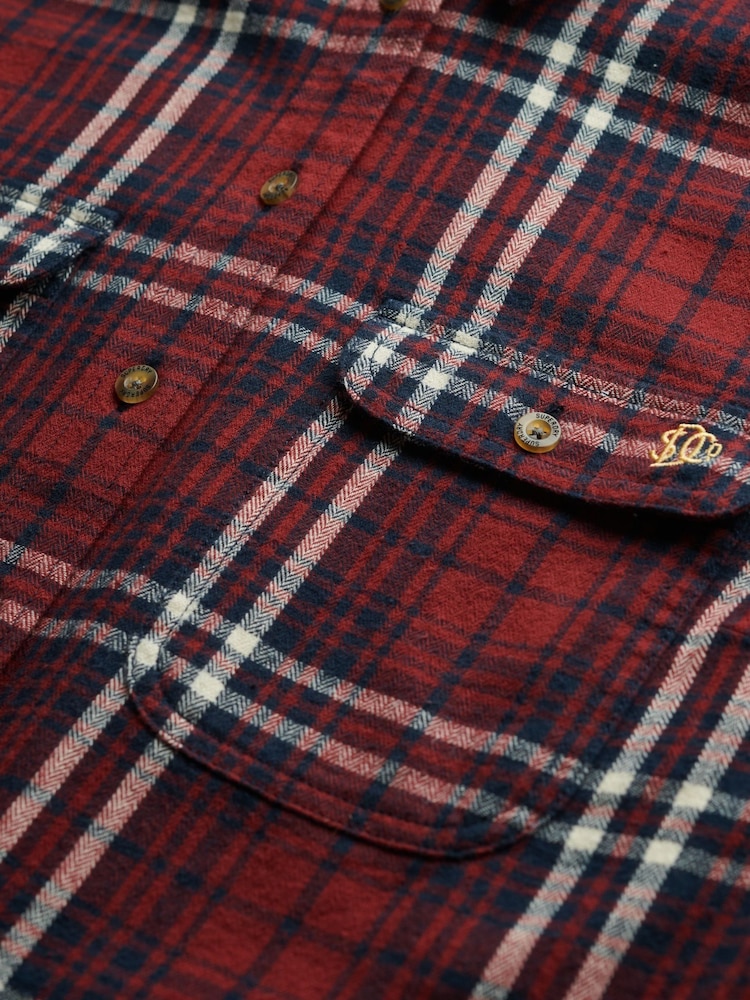 Superdry Red Lumberjack Check Flannel Shirt - Image 7 of 7 Superdry Red Lumberjack Check Flannel Shirt - Image 7 of 7