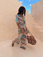 Never Fully Dressed Morocco Lurex Wide Leg Trousers - Image 1 of 4