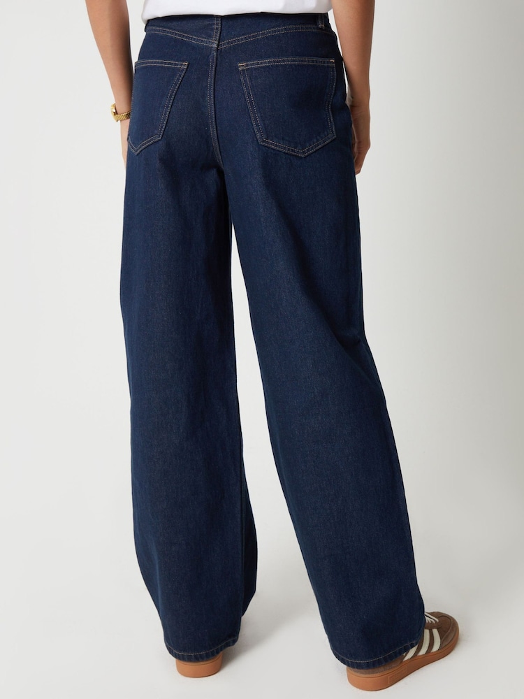 Threadbare Navy Blue Baggy Wide Leg Jeans - Image 2 of 4