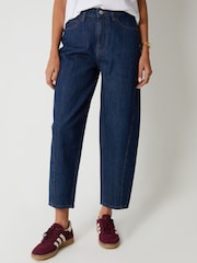 Threadbare Navy Blue Barrel Leg Jeans - Image 1 of 4