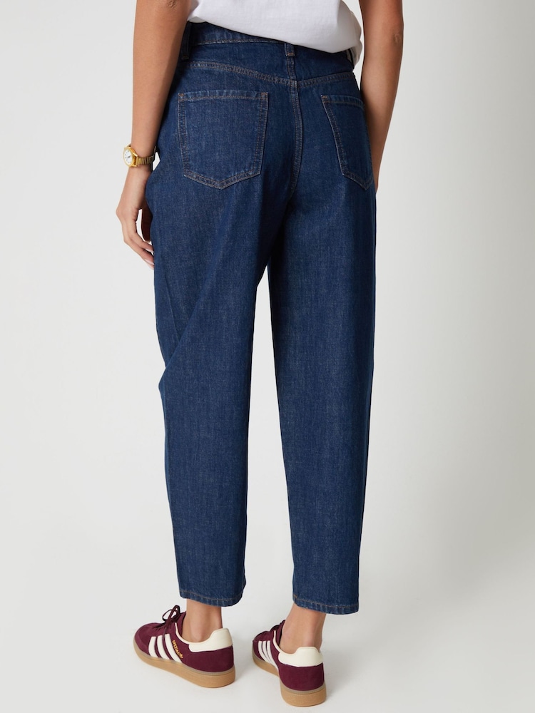 Threadbare Navy Blue Barrel Leg Jeans - Image 2 of 4