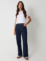 Threadbare Navy Blue Wide Straight Leg Jeans - Image 3 of 4