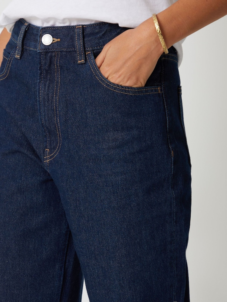 Threadbare Navy Blue Wide Straight Leg Jeans - Image 4 of 4 Threadbare Navy Blue Wide Straight Leg Jeans - Image 4 of 4
