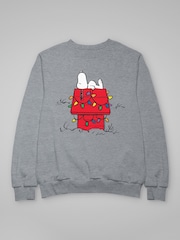 All + Every Grey Peanuts Christmas Light House Snoopy Sweatshirt - Image 3 of 4