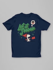 All + Every Blue Peanuts Christmas Snoopy Let It Snow Back Print T-Shirt - Image 3 of 4