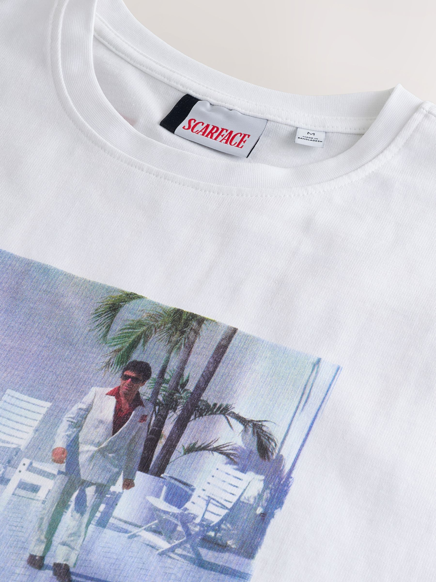 Buy White Scarface Relaxed Fit Graphic Print Film T-Shirt from